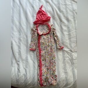 Magnetic Me Pink Floral Gnome Nightgown and hat set